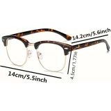 Elegante Unisex-Brille aus schwarzem Metall mit bläulichen Gläsern Bildschirmschutz klassischem und modernem Design robuster und leichter Fassung - Gold