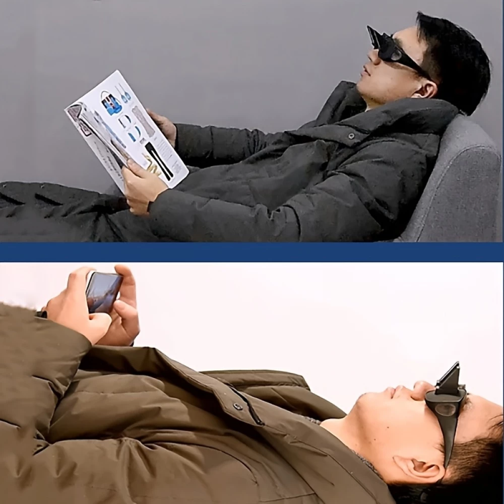 Lunettes prismatiques de lecture allong&eacute;e vision horizontale pour regarder la t&eacute;l&eacute; utiliser son t&eacute;l&eacute;phone ou se d&eacute;tendre - Noir