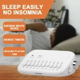 Premium moderne Wei&szlig;es Rauschmaschine mit 10 nat&uuml;rlichen beruhigenden Kl&auml;ngen zum Mischen und Timer (USB-C) - Weiss