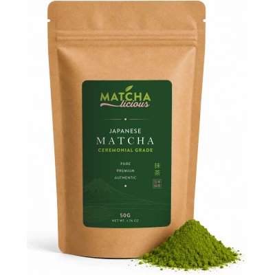 Matchalicious Matcha Bio en Poudre du Japon - Grade Cérémonial, 1ère Récolte, Kagoshima - 50 g