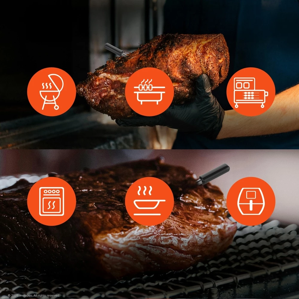 Meatmeet Pro smart thermomètre de cuisine intelligent Bluetooth WiFi pour grill four fumoir - Noir