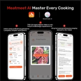 Meatmeet Pro smart thermomètre de cuisine intelligent Bluetooth WiFi pour grill four fumoir - Noir