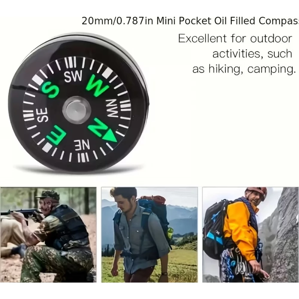 Pr&auml;zise tragbare Mini-&Ouml;lkompass f&uuml;r Outdoor-Aktivit&auml;ten - Schwarz