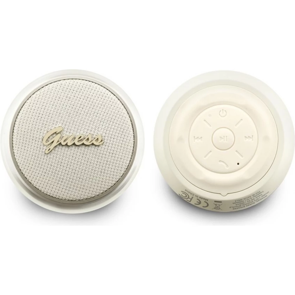 Mini Bluetooth Lautsprecher 5W Metall-Logo Guess modernes Design tragbare Audio - Gold