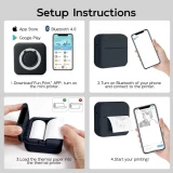 Mini imprimante thermique portable BT sans encre imprimante mobile compacte pour photos notes et &eacute;tiquettes - Noir