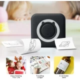 Mini imprimante thermique portable BT sans encre imprimante mobile compacte pour photos notes et &eacute;tiquettes - Noir