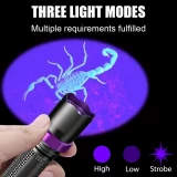 Macroscom Mini LED Taschenlampe USB wiederaufladbar kompakt mit UV Licht gr&uuml;nem und rotem Licht f&uuml;r Angeln Outdoor Aktivit&auml;ten und Notf&auml;lle - Schwarz