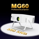 Mini projecteur portable intelligent MG60 350 lumens ANSI Android ATV Full HD 1080P compatible 4K WiFi - Blanc