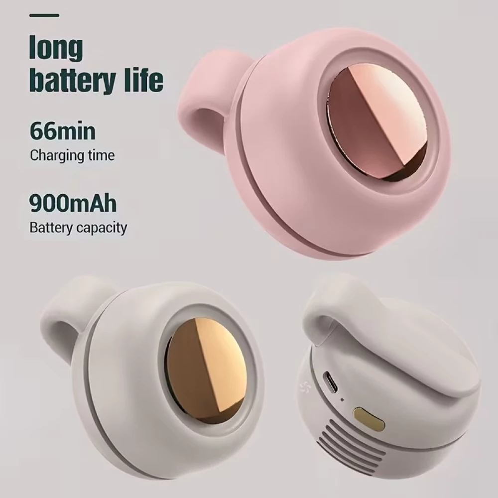 Mini ventilateur portable sans pales silencieux rechargeable à clip mains libres 3 vitesses effet vortex - Rose