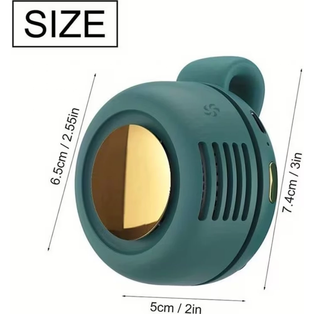 Mini ventilateur portable sans pales silencieux rechargeable à clip mains libres 3 vitesses effet vortex - Rose