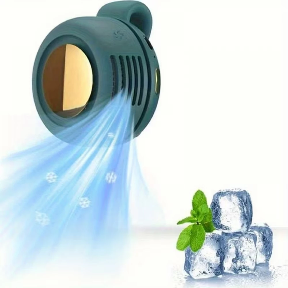 Mini ventilateur portable sans pales silencieux rechargeable à clip mains libres 3 vitesses effet vortex - Rose