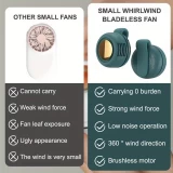 Mini ventilateur portable sans pales silencieux rechargeable à clip mains libres 3 vitesses effet vortex - Rose