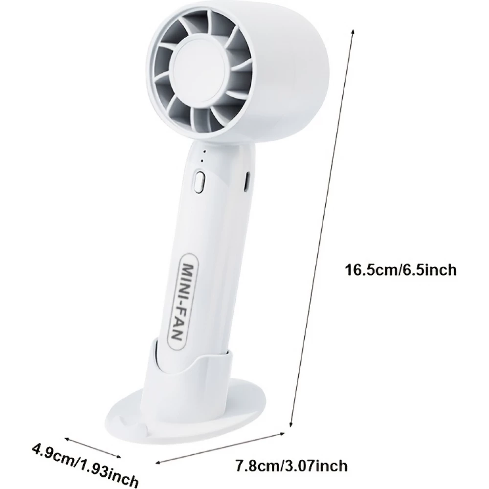 Mini ventilateur portable USB rechargeable 3 vitesses avec support socle - Rose