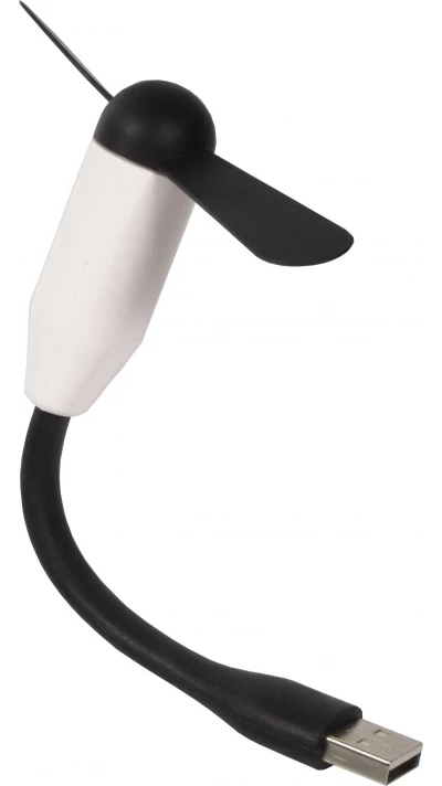 Mini ventilateur USB-A pour ordinateur portable / laptop / tablette en silicone flexible - Blanc