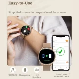 Montre connect&eacute;e Little Meatball G35 Bluetooth appels 120 modes sport podom&egrave;tre suivi sommeil activit&eacute; batterie longue dur&eacute;e 30 jours avec 2 bracelets - Or rose