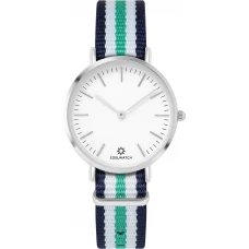 Edelwatch Uhr 32 mm (Ladies) Silver Zifferblatt Weiss (Batterie nicht enthalten) - Blau / Weiss / Grün