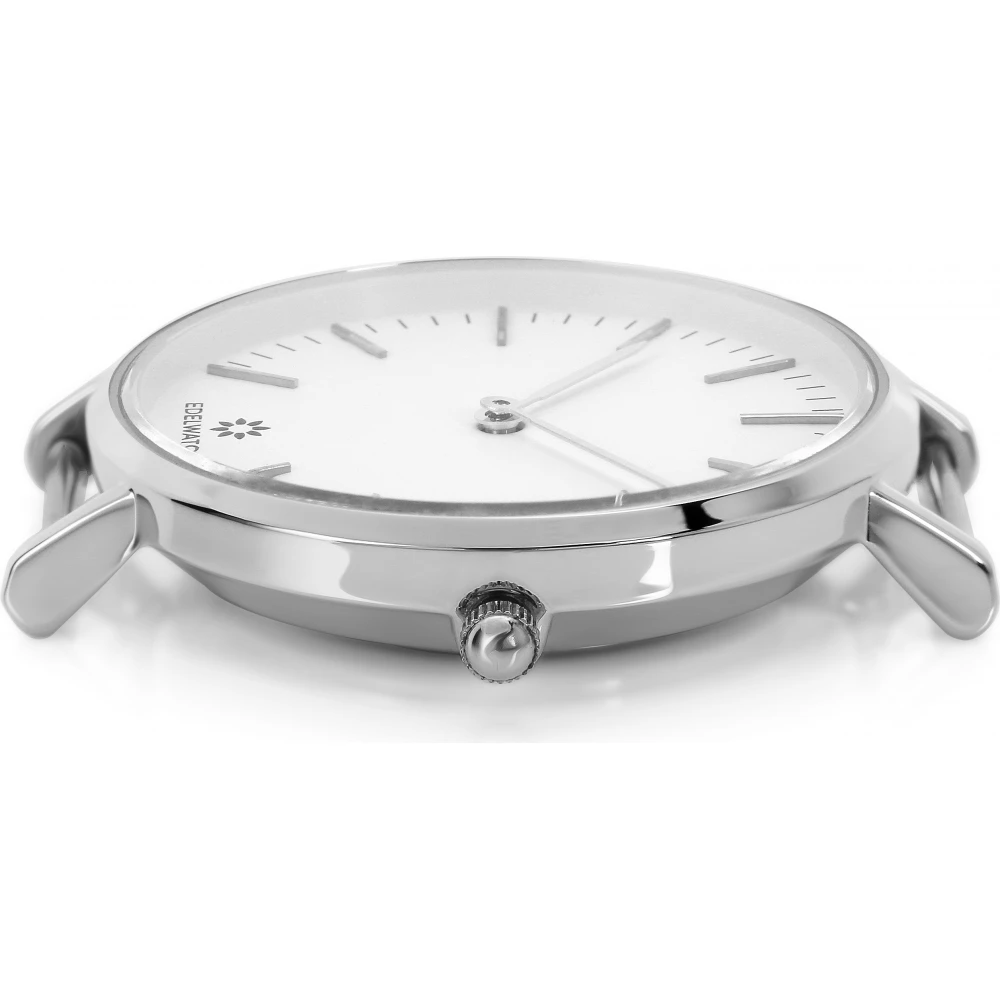 Edelwatch Uhr 32 mm (Ladies) Silver Zifferblatt Weiss (Batterie nicht enthalten) - Blau / Weiss / Violett Armband