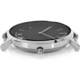 Edelwatch Uhr 32 mm (Ladies) Silver Zifferblatt Schwarz (Batterie nicht enthalten) - Weisses Armband