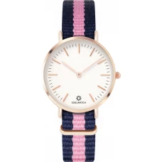 Edelwatch Uhr 32 mm (Ladies) Gold Zifferblatt Weiss (Batterie nicht enthalten) - Blau/Rosa Armband