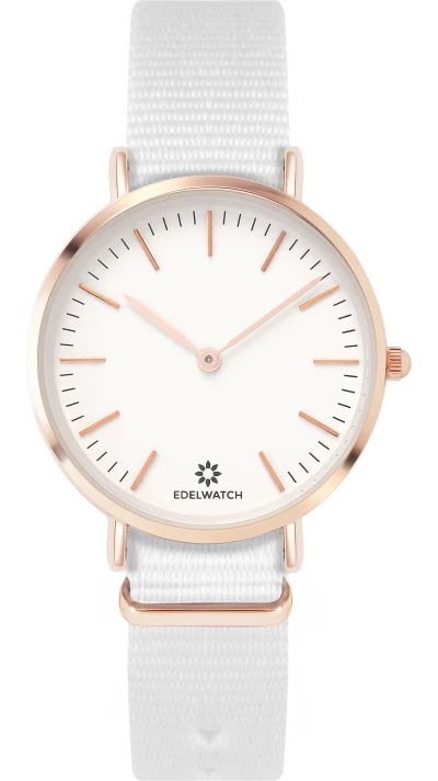 Edelwatch Uhr 32 mm (Ladies) Gold Zifferblatt Weiss (Batterie nicht enthalten) - Weiss