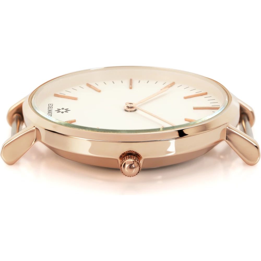 Edelwatch Uhr 32 mm (Ladies) Gold Zifferblatt Weiss (Batterie nicht enthalten) - Blau / Weiss