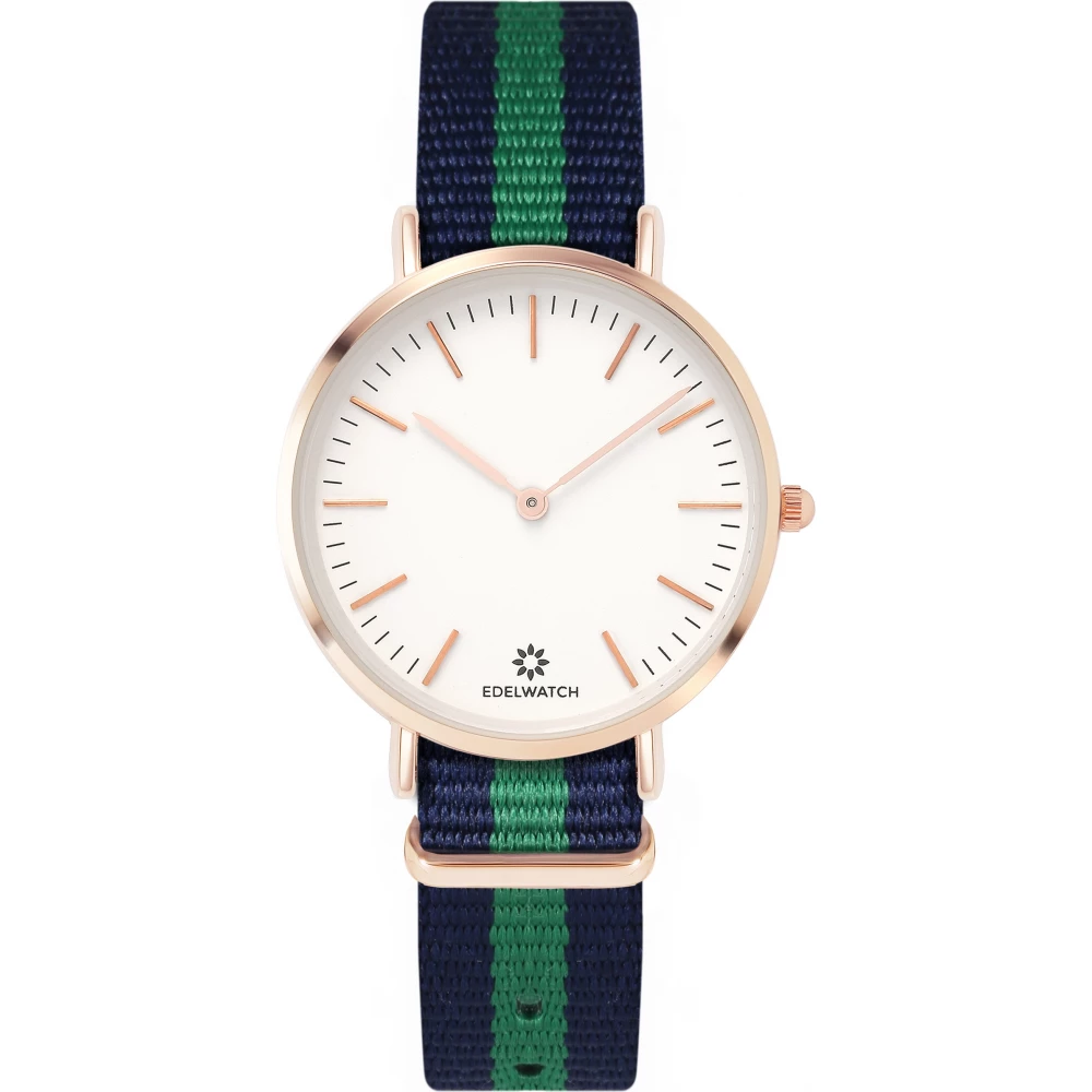 Edelwatch Uhr 32 mm (Ladies) Gold Zifferblatt Weiss (Batterie nicht enthalten) - Blau / Grün