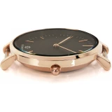 Montre Edelwatch 32 mm (Ladies) cadran doré fond noir (pile non incluse) - Bracelet blanc