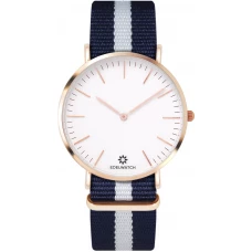 Edelwatch Uhr 41 mm (Men) Gold Zifferblatt Weiss (Batterie nicht enthalten) - Blau / Weiss
