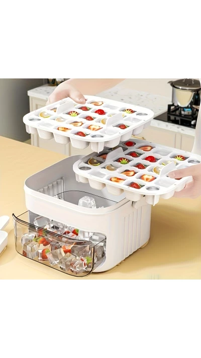 Moule à glaçons multifonctionnel pratique pour boissons avec pince de service - Blanc