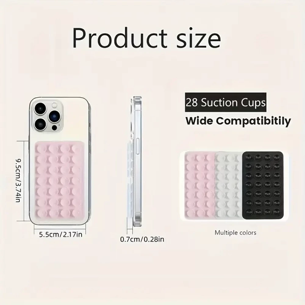 Patch en silicone support universel double côté à ventouse pour téléphone forte adhérence - Blanc