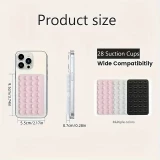 Patch en silicone support universel double côté à ventouse pour téléphone forte adhérence - Blanc