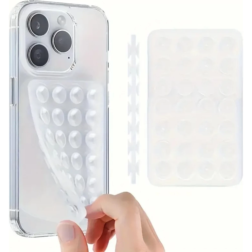 Silicone Patch Universeller Doppelseitiger Handy-Halter mit Starker Haftung und Saugnapf - Transparent