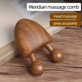 Gua Sha Kamm aus Sandelholz Gesichtsmassage Beauty Tool Gesichtsmassageger&auml;t - Braun