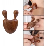 Gua Sha Kamm aus Sandelholz Gesichtsmassage Beauty Tool Gesichtsmassageger&auml;t - Braun
