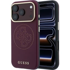 Coque iPhone 18 Pro / 17 Pro - Perfor&eacute;e 4G avec logo dor&eacute; et MagSafe - Burgundy