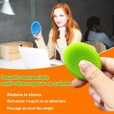 Pierres sensorielles anti-stress texturées multicolores en silicone durables gadgets de concentration pour adultes (Lot de 6) - Multicolore