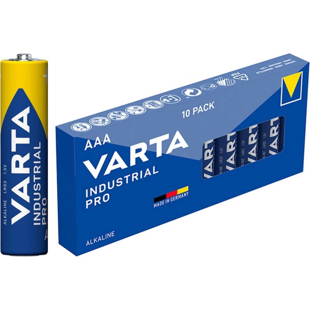 Varta Industrial AAA / LR03 (Micro) Alkaline-Batterien 1,5 V (4003) - Box mit 10 Batterien