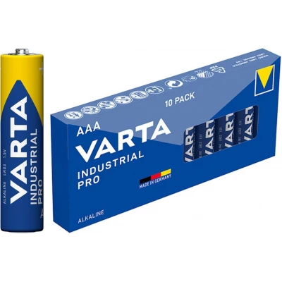 Piles alcalines Varta Industrial AAA / LR03 (Micro) 1,5 V (4003) - Bo&icirc;te de 10 piles