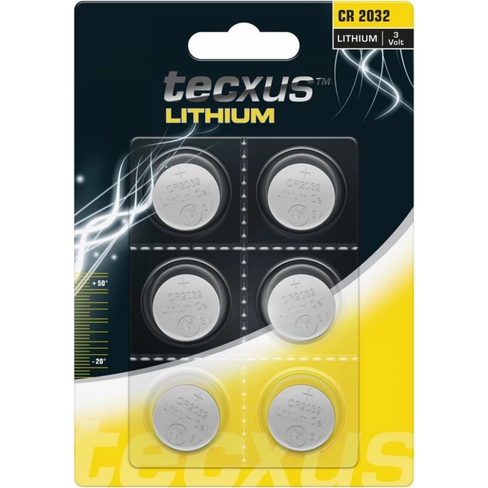 Piles bouton lithium Tecxus CR2032 3 V (Blister de 6 piles)