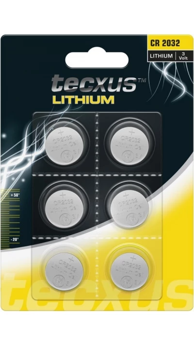 Piles bouton lithium Tecxus CR2032 3 V (Blister de 6 piles)
