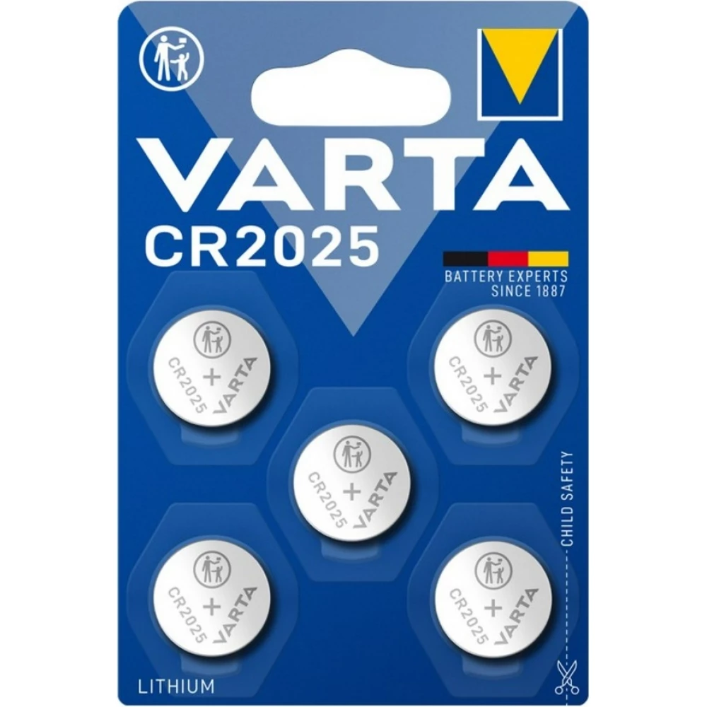 Piles bouton lithium Varta Professional Electronics CR2025 (6025) 3 V (Blister de 5 piles)