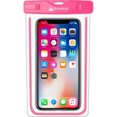 Pochette étanche waterproof pour smartphone avec capacité tactile PhoneLook - Rose