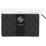 Pochette t&eacute;l&eacute;phone Guess 4G en simili cuir avec logo 4G rond et bande &agrave; logos classiques - Noir