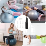 Pompe &agrave; ballons de fitness/yoga avec bouchons et outil pour enlever le bouchon - Noir