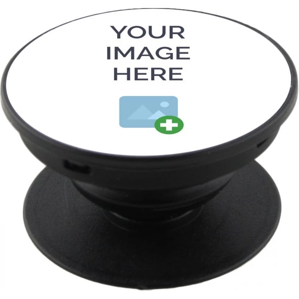 Pop Socket personnalisé noir - Support de doigt interchangeable pour Smartphone / Tablettes - Custom