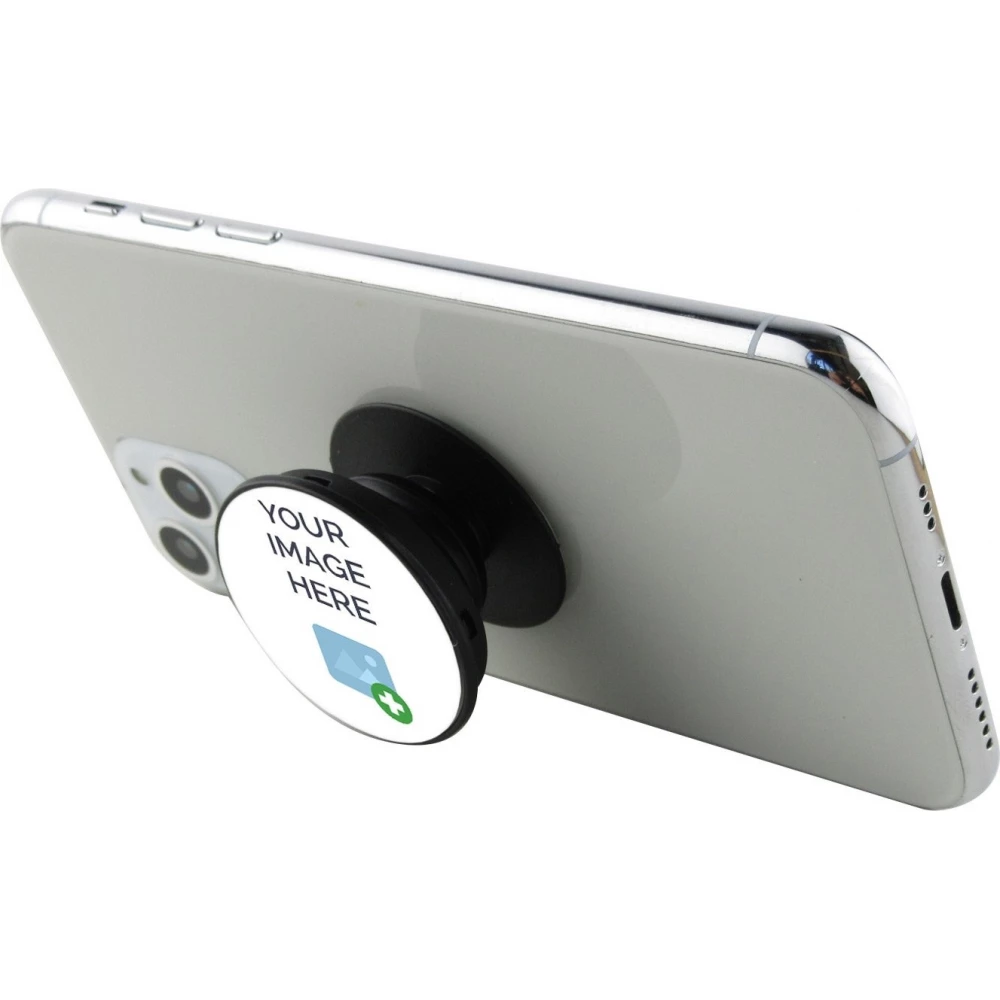 Pop Socket personnalisé noir - Support de doigt interchangeable pour Smartphone / Tablettes - Custom