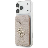 Porte-cartes Guess 4G en m&eacute;tal support MagSafe fonction stand avec miroir - Rose