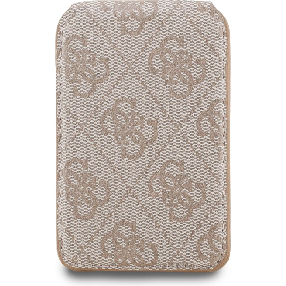Porte-cartes Guess 4G en m&eacute;tal support MagSafe fonction stand avec miroir - Rose