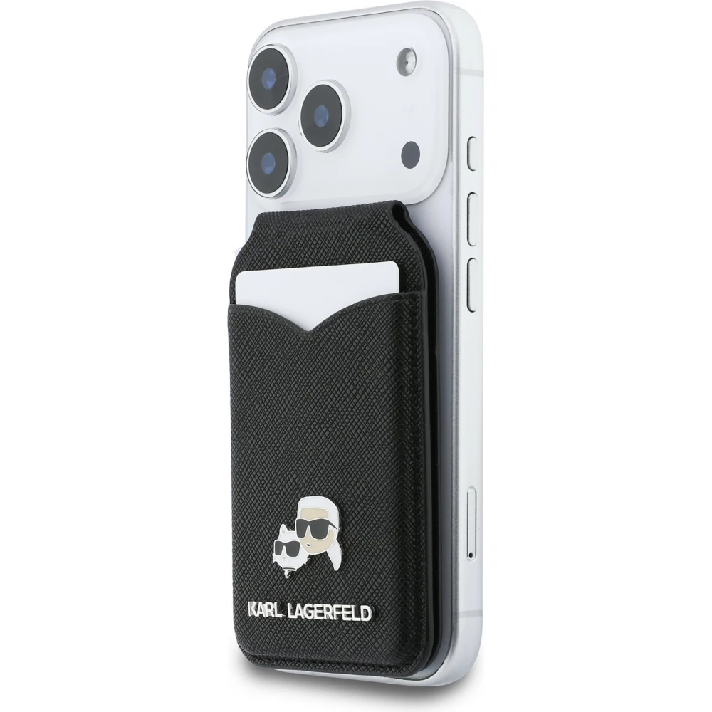 Porte-cartes  Karl Lagerfeld support avec miroir MagSafe &eacute;l&eacute;gant et pratique - Noir