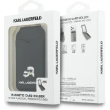 Porte-cartes  Karl Lagerfeld support avec miroir MagSafe &eacute;l&eacute;gant et pratique - Noir